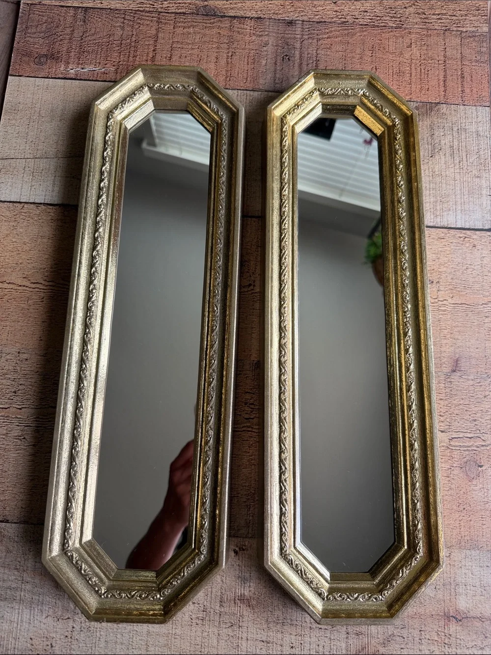 Home Interiors Gold Octagonal Accent Mirrors Set of 2